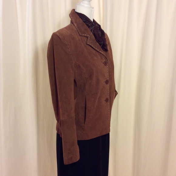 KC Collection Rust/Brown Suede Jacket - Picture 3 of 8